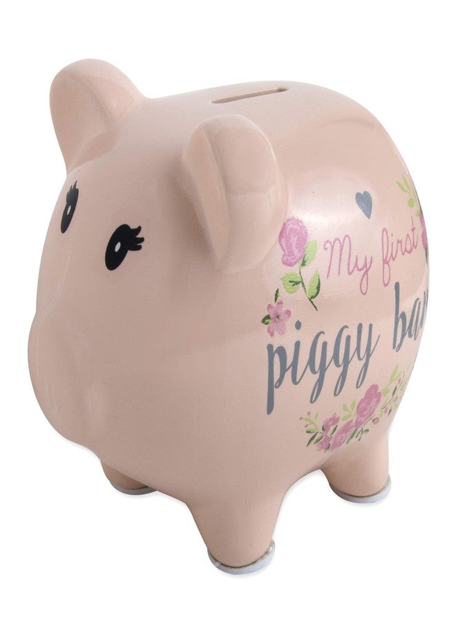 Baby Essentials My First Piggy Bank, Baby's First Piggy Banks for Boys and Girls (Flowers) - Image 1